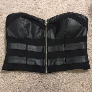 Leather crop top